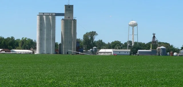 Murdock, Nebraska; seen from the southeast, from county road 310th Street.