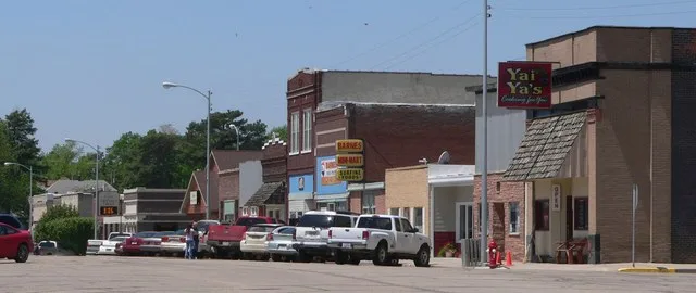 Downtown Newman Grove, Nebraska : north side of Hale Avenue, facing west.
