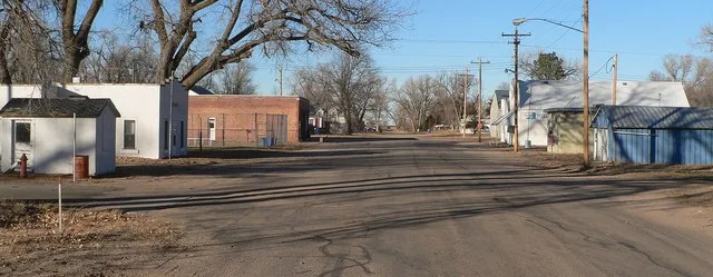 Downtown Newport, Nebraska: 2nd Street. Camera is facing north.