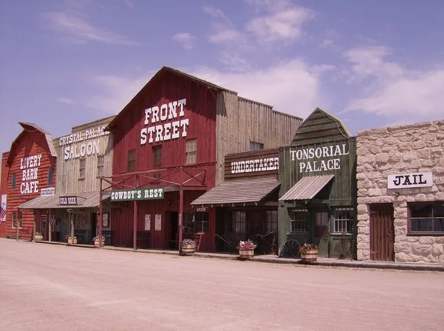 Stores on Front Street in Ogallala, Nebraska.