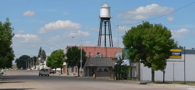 Downtown Oshkosh, Nebraska : east side of Main Street, looking north from about Avenue B.