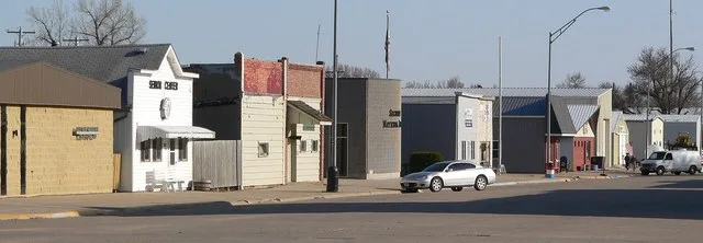 Downtown Osmond, Nebraska : east side of State Street, looking south from 4th Street.