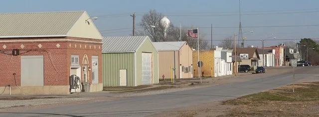 Downton Palmer, Nebraska: north side of Commercial Street; camera is facing northeast.