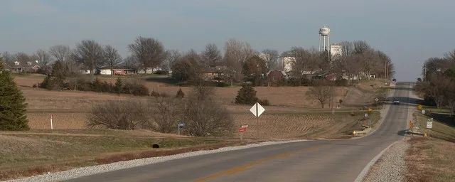 Pickrell, Nebraska, seen from the west along Pickrell Road.