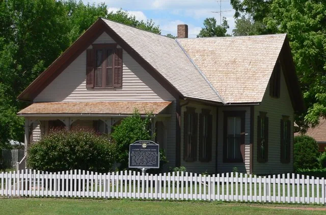 Willa Cather House on the southwest corner of 3rd Avenue and Cedar Street in Red Cloud, Nebraska ; seen from the northeast. Built ca. 1878, it was Cather's home from 1884 to 1890...