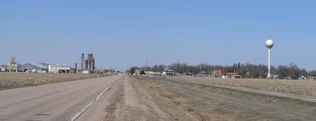 Riverdale, Nebraska ; seen from the southeast along Nebraska Highway 40 .