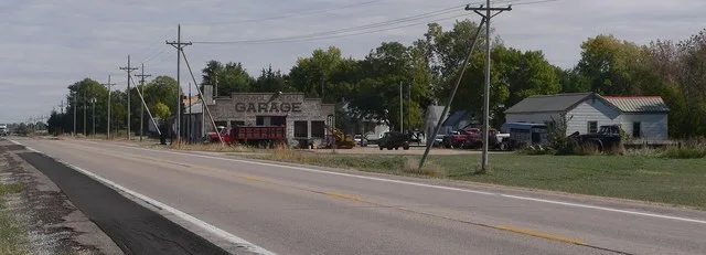Rogers, Nebraska; camera is facing southeast from U.S. Highway 30.