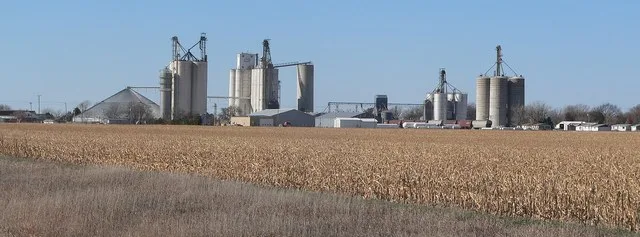 Roseland, Nebraska; seen from the southeast, from Nebraska Highway 74.