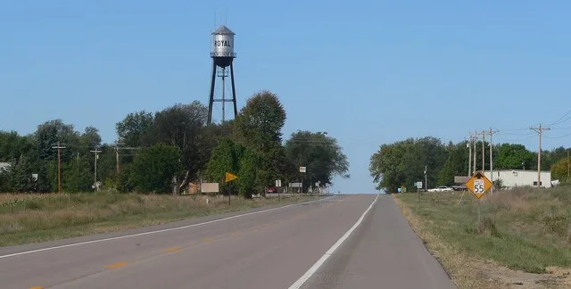 Royal, Nebraska; seen from the east along U.S. Highway 20.