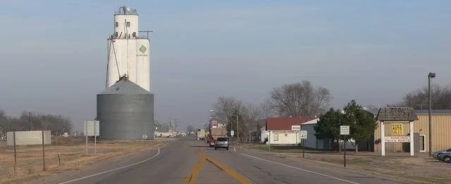 Silver Creek, Nebraska; seen from the southwest along U.S. Highway 30.