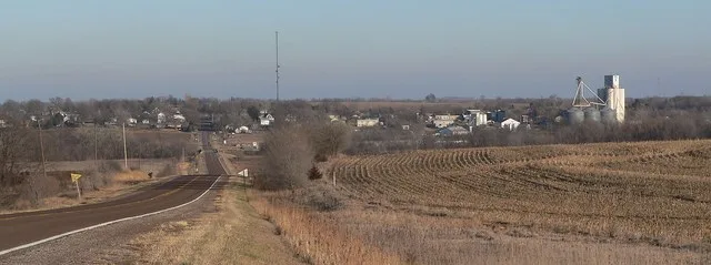 Stella, Nebraska; seen from the west along Nebraska Highway 62.