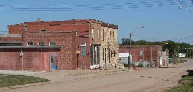 Downtown Ulysses, Nebraska : north side of C Street, looking northeast from about 5th Street.