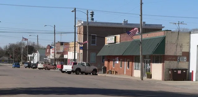 Valparaiso, Nebraska : north side of 2nd Street, looking northwest from about Spruce Street.