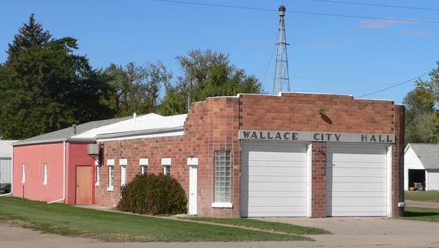 City hall in Wallace, Nebraska .