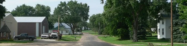 Downtown Washington, Nebraska: Dorchester Street, looking north from about Greene Street.