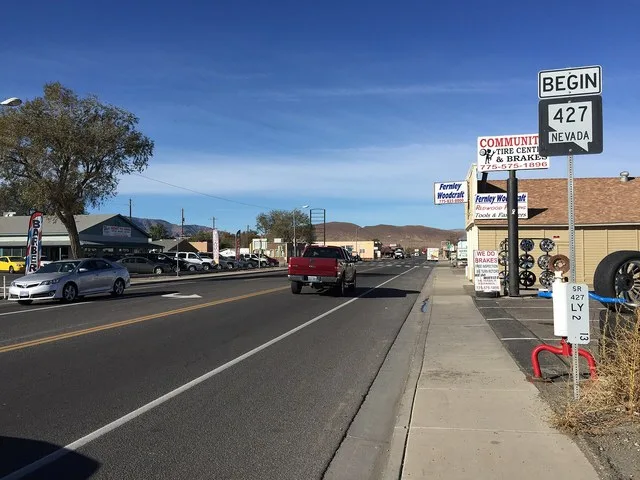 View west along Main Street (Nevada State Route 427) in Fernley, Nevada