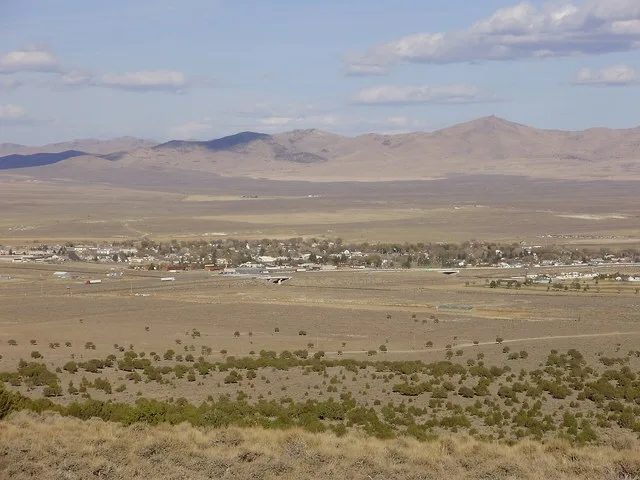 View of Wells, Nevada from Angel Lake Road (Nevada State Route 231)