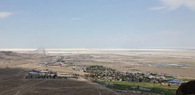 View of West Wendover, Nevada from a hill to the west