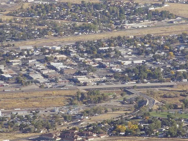 Downtown Winnemucca, Nevada viewed from Winnemucca Mountain