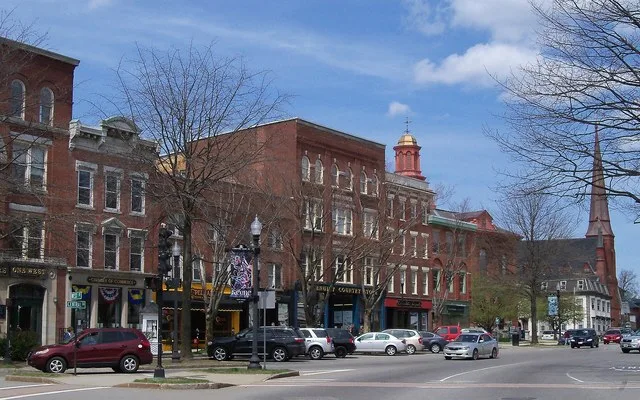 Main Street in downtown Keene, New Hampshire, USA.