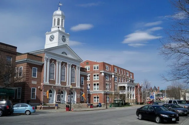 Downtown Lebanon, New Hampshire, USA.