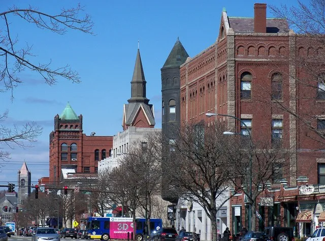 Main Street in Nashua, New Hampshire, USA.