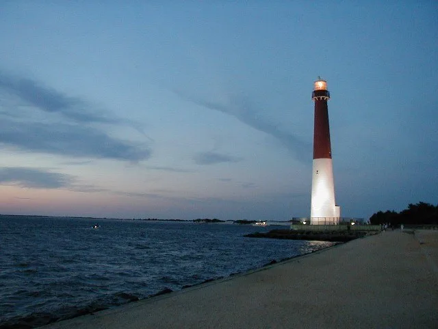 Barnegat Lighthouse in Barnegat Light, Long Beach Island, New Jersey.