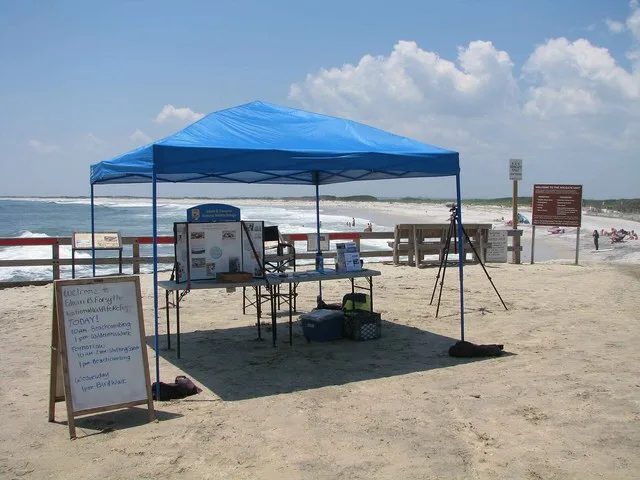 Interpretative station at Holgate Unit, Edwin B. Forsythe National Wildlife Refuge (NJ) Image title: Interpretative station display outdoor Image from Public domain images website...