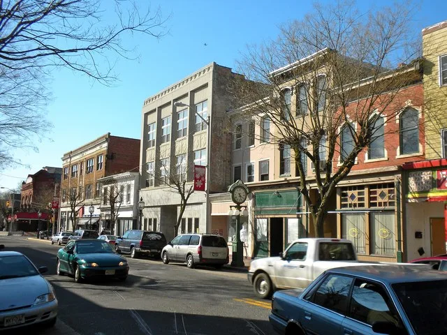 Downtown Bridgeton, New Jersey along Commerce Street. As Bridgeton Historic District it has been on the NRHP since October 29, 1982. The HD is roughly bounded by RR Tracks, South...