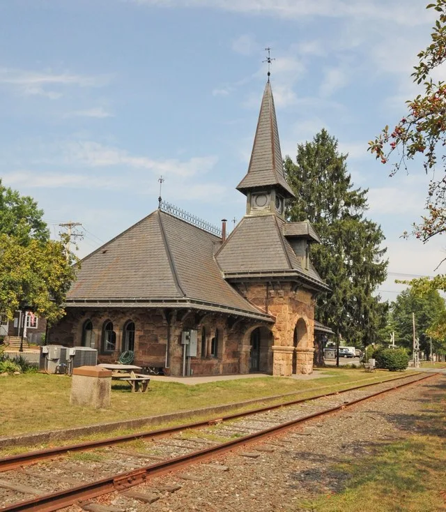 BUILT IN 1872 FOR THE NORTHERN RAILROAD OF NEW JERSEY OF PALISADES STONE AND CONSIDERED THE “HANDSOMEST ON THE LINE” This is an image of a place or building that is listed on the...