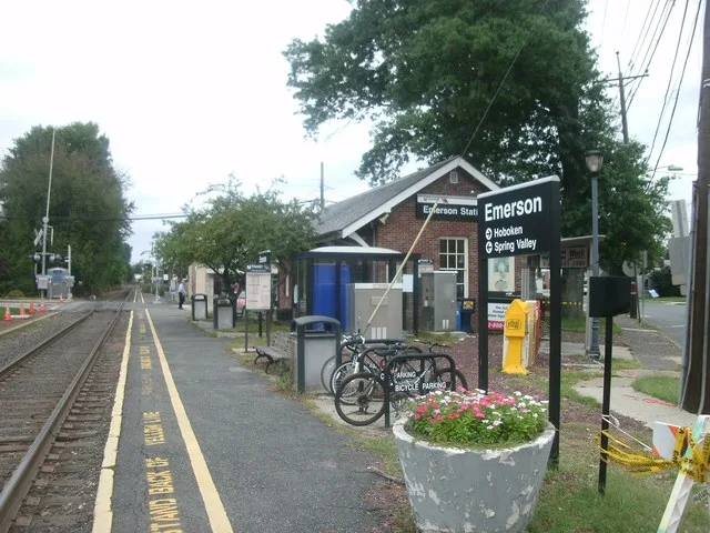 The New Jersey Transit (formerly Erie Railroad) station at Emerson, New Jersey.