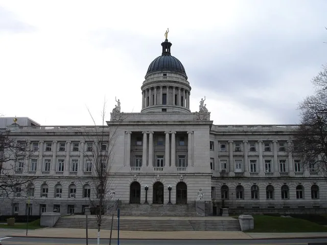 The Bergen County courthouse in Bergen County , New Jersey, USA. I took this photo myself on 1/9/2007.