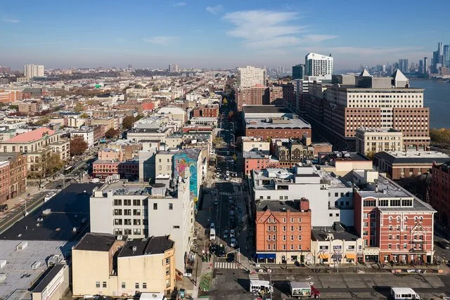 View of Hudson Street to the north, Hoboken , New Jersey .