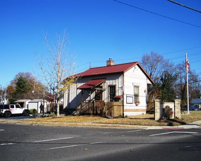 Photo of the former Magnolia train station along the modern-day Beesley's Point Secondary in Magnolia , New Jersey . The building now houses the Magnolia Historical Society. Photo...