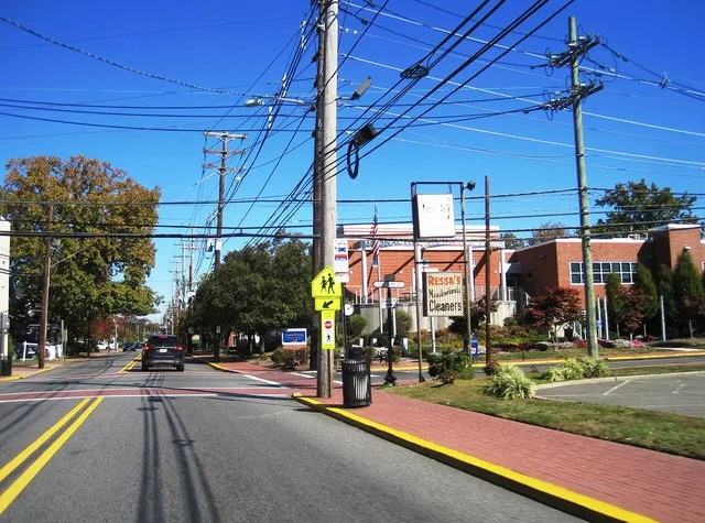 Photo of northbound County Route 503 (Moonachie Road) in Moonachie , New Jersey . The Moonachie Municipal Complex is seen in the background on the right. Photo taken looking north...