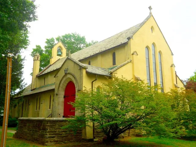 Church of Our Merciful Saviour in Penn's Grove, New Jersey. Datestone says 1916. Interesting small bell tower