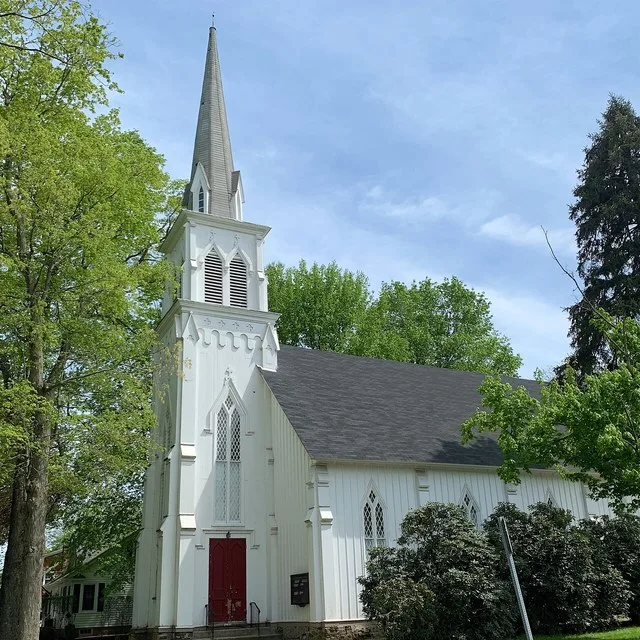 The former Dutch Reformed Church in Rocky Hill, New Jersey . Pivotal, contributing building #25 in the Rocky Hill Historic District . Now the Pentecost International Worship Cente...
