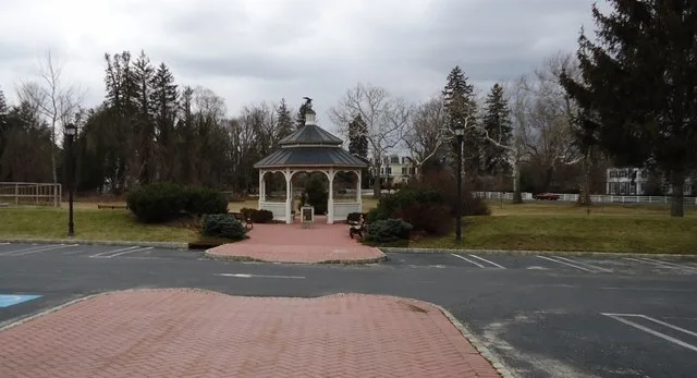 Public park near municipal building in Shrewsbury, NJ.
