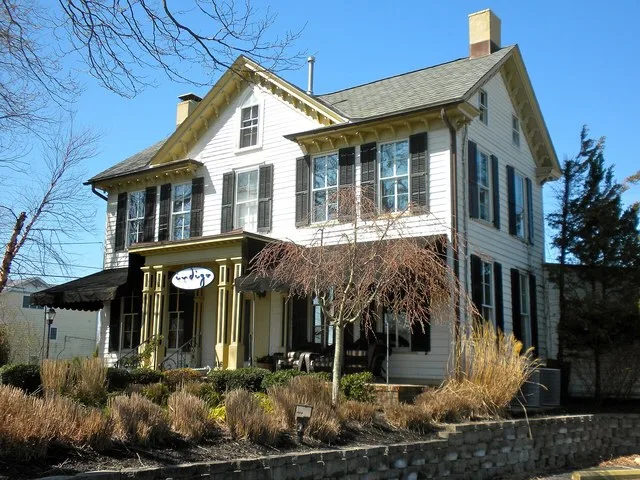 Whilldin-Miller House on the NRHP since February 12, 2003. At 416 S. Broadway, West Cape May, New Jersey, just south of Sunset Road. Now a restaurant, but for sale.