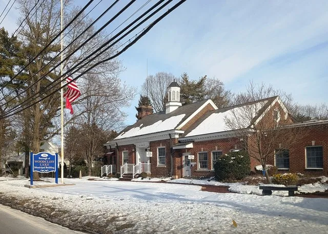Photo of the Woodcliff Lake , New Jersey Municipal Building. Photo taken from County Route 63 (Pascack Road) looking northeast.