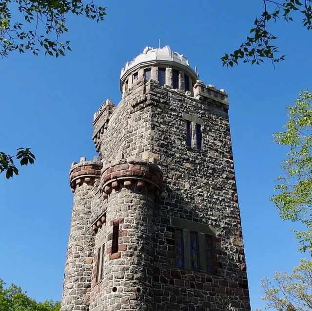 View of the dome at the Lambert Tower in Garret Mountain Reservation , Woodland Park, New Jersey .