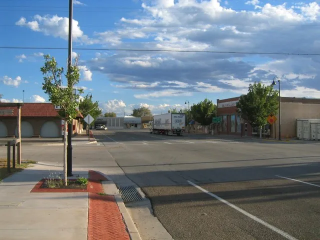Fort Sumner, New Mexico . Looking south on 4th Street (U.S. Route 84) towards Sumner Avenue (U.S. Route 60)