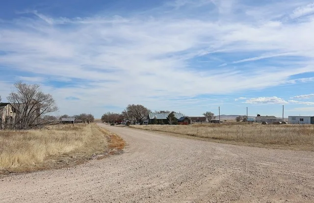 Looking east along Main Street in Grenville, New Mexico .