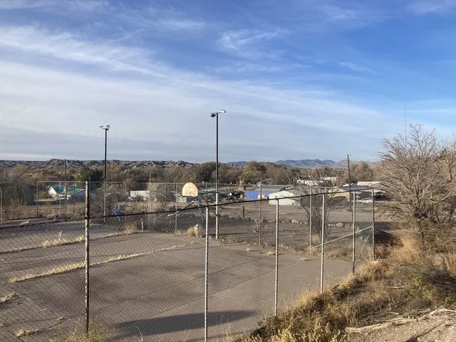 Basketball court in Virden, NM.