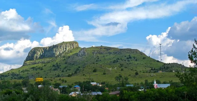 A photograph of the Village of Wagon Mound in Wagon Mound, New Mexico.