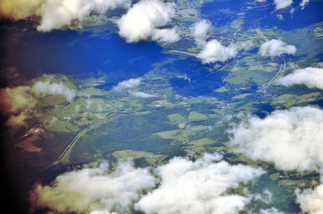 Aerial view of Afton , Chenango County, New York.