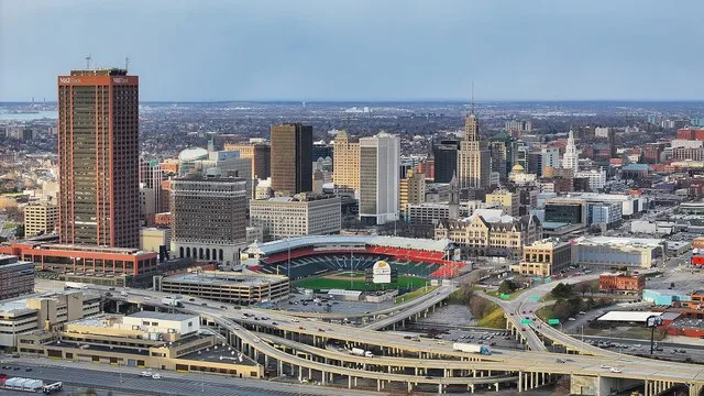 The skyline of downtown Buffalo, New York, pictured in 2023.