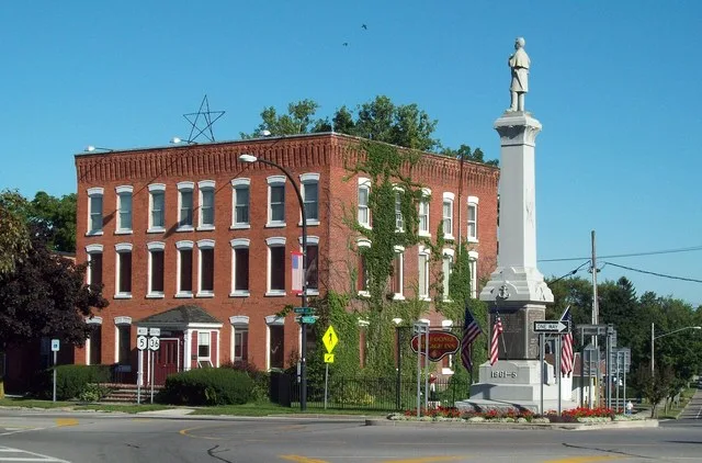 Caledonia Village Inn & Civil War Monument, Caledonia NY, August 2010
