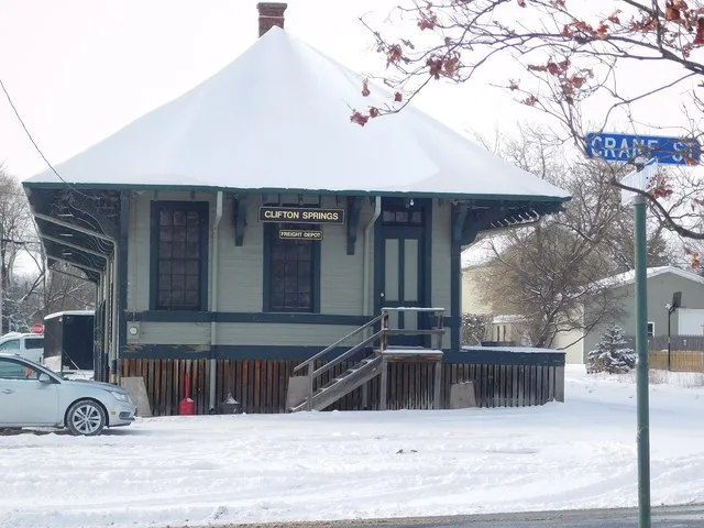 The former New York Central Railroad freight depot in Clifton Springs, New York .