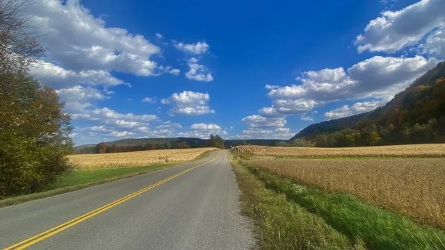 October 11, 2022: Autumn scenery, County Route 36, Cohocton, New York